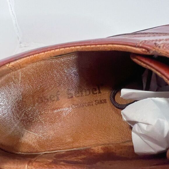 Josef Seibel Walt Casual Oxford Cognac Brown Leather Oxford Men's Size 8.5 9 - Picture 5 of 8